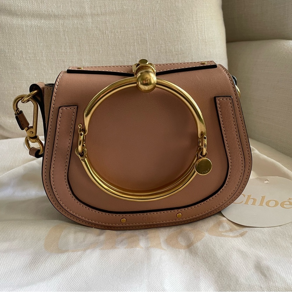 Chloe Nile Crossbody Bag Leather Small Biscotti